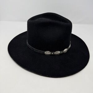 Stallion by Stetson XX Premium Wool Black Cowboy Hat Silver Concho Band Size 7